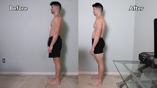 5일간 앉지 않고 생활하는 실험을 진행한 루카스 볼. [사진출처 = 유튜브 ‘pigmie’ 캡처]