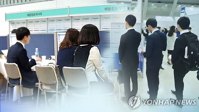 일자리 알아보는 청년들 (CG). [사진 출처 = 연합뉴스]
