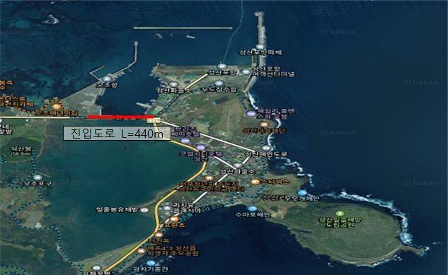 [제주=뉴시스] 제주 서귀포시 성산포항 진입로 확장공사 위치. (사진=제주도 제공) photo@newsis.com *재판매 및 DB 금지