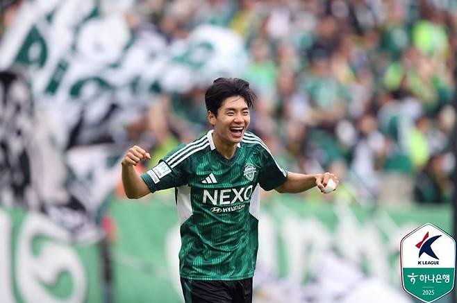 [서울=뉴시스] 프로축구 K리그1 전북 현대의 전진우. (사진=한국프로축구연맹 제공) *재판매 및 DB 금지