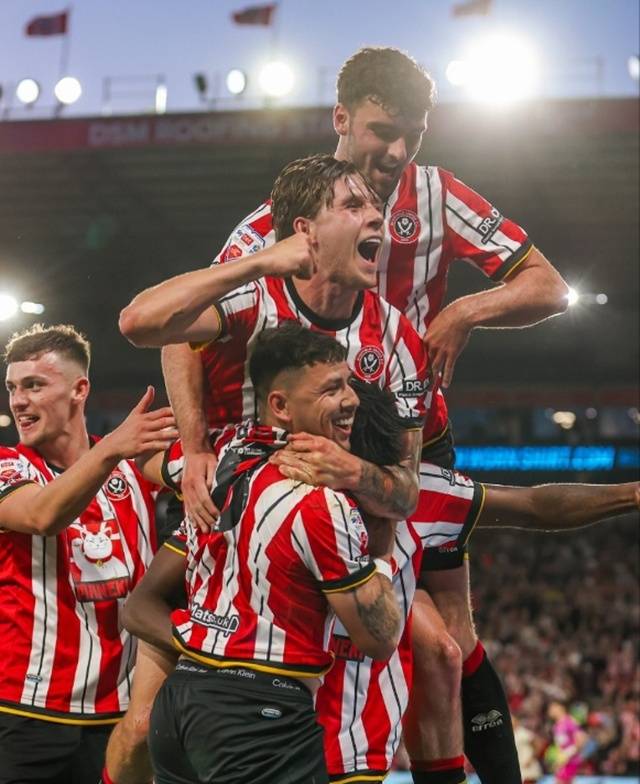 셰필드 유나이티드의 골 세리머니. /사진=셰필드 유나이티드 SNS