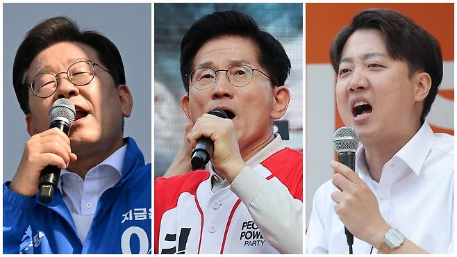 이재명 더불어민주당 후보, 김문수 국민의힘 후보, 이준석 개혁신당 후보./남강호 기자·김지호 기자·연합뉴스