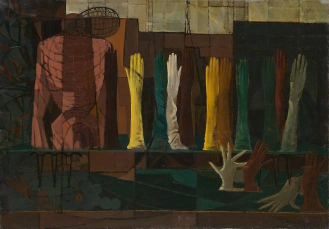 김종하, 〈색장갑〉, 1957, 캔버스에 유화 물감, 468×62cm, MMCA 소장
