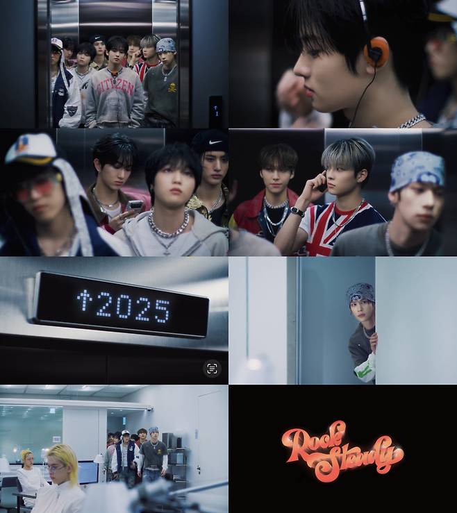 Teaser images for Younite's lead track ″Rock Steady″ music video for its seventh EP ″Youni-T.″ The group describes its theme as "hip cheongnyang." [BRAND NEW MUSIC]