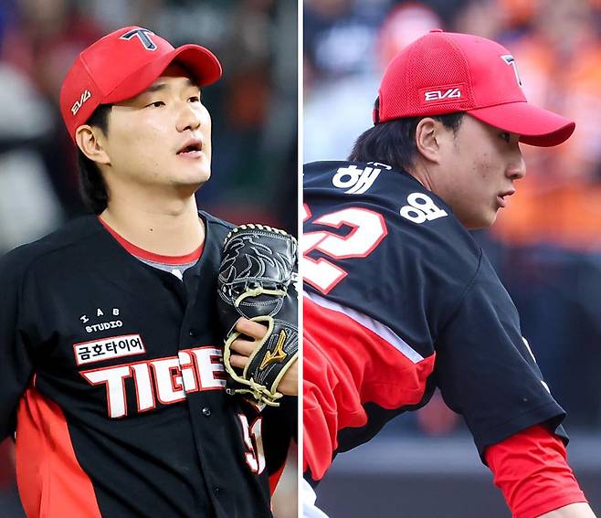 KIA 전상현(왼쪽), 정해영.