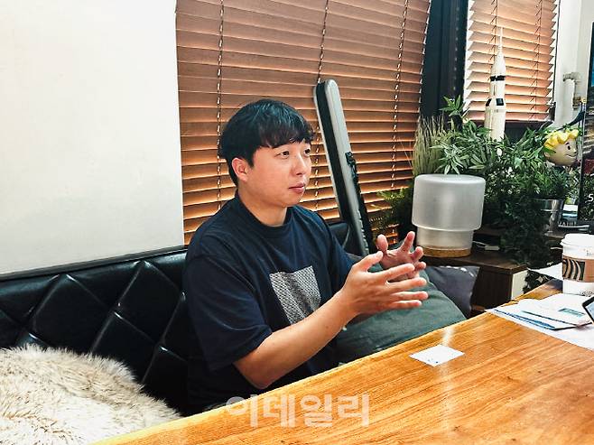 △지난 14일 서울 마포구 닷밀 본사에서 정해운 대표가 이데일리와 인터뷰하고 있다.(사진=닷밀)