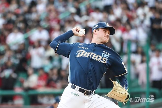 라일리가 13일 인천SSG랜더스필드에서 열린 SSG와 원정경기에서 역투를 펼치고 있다. 사진 | NC 다이노스