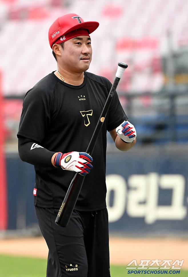 15일 광주KIA챔피언스필드에서 열린 롯데와 KIA의 경기, KIA 김태군이 타격훈련을 하고 있다. 광주=허상욱 기자wook@sportschosun.com/2025.05.15/