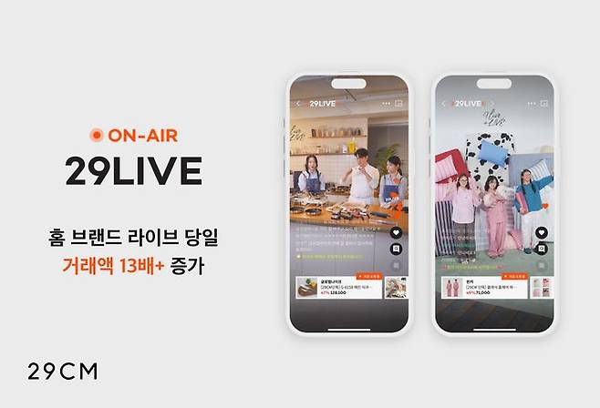 29CM(이십구센티미터)가 운영하는 라이브 방송 콘텐츠 ‘29라이브(29LIVE)’가 라이프스타일 브랜드의 매출 성장에 기여하고 있다. ⓒ29CM