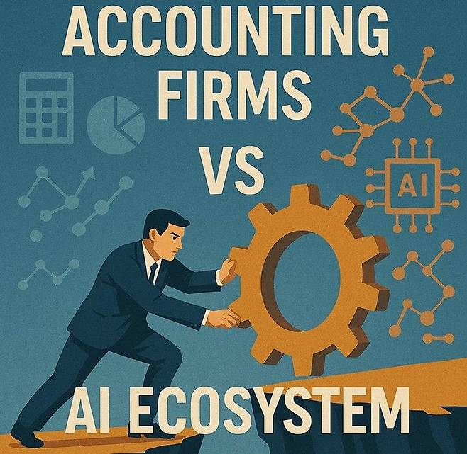 챗 GPT가 생성한 회계업계의 AI생태계 구축 경쟁 이미지. 챗GPT 제공.
