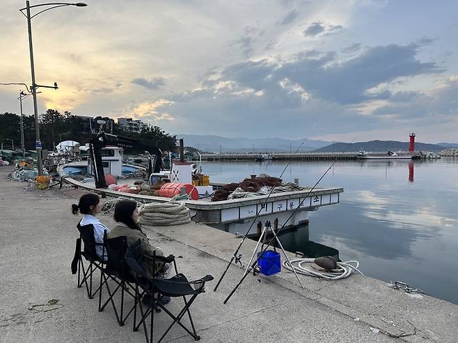 낚시 체험을 즐기는 여행객들.  /사진= 강예신 기자