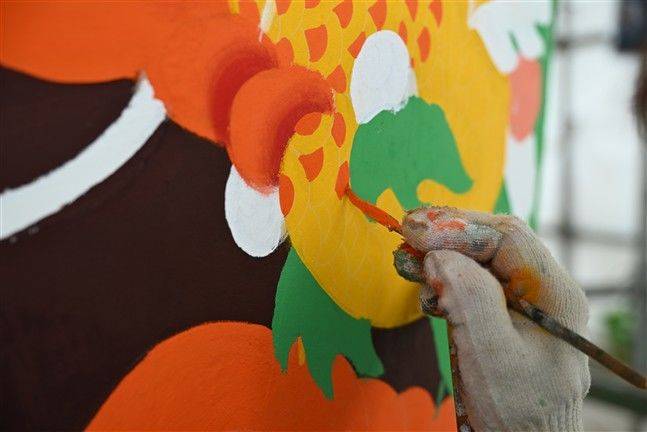 '용고' 보존처리 중 색 입히기 과정. (사진=청와대 재단 제공) *재판매 및 DB 금지