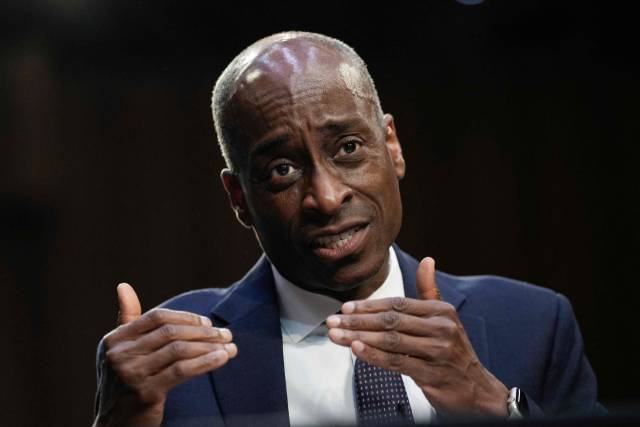 필립 제퍼슨 연방준비제도(Fed·연준) 부의장이 2023년 6월 21일(현지 시간) 미국 상원 뱅킹위원회에 출석해 발언하고 있다.AFP연합뉴스