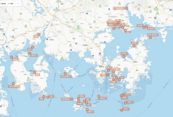 과거 유인섬이었던 무인섬. 경남연구원 브리프 갈무리