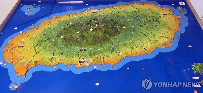 제주지방기상청 내 제주도 모형 [촬영 김호천]