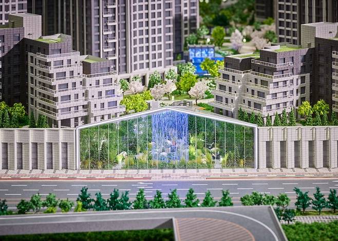 DL이앤씨 '아크로 한남' 모형도에 있는 아크로 가든 하우스 모습. 사진=DL이앤씨