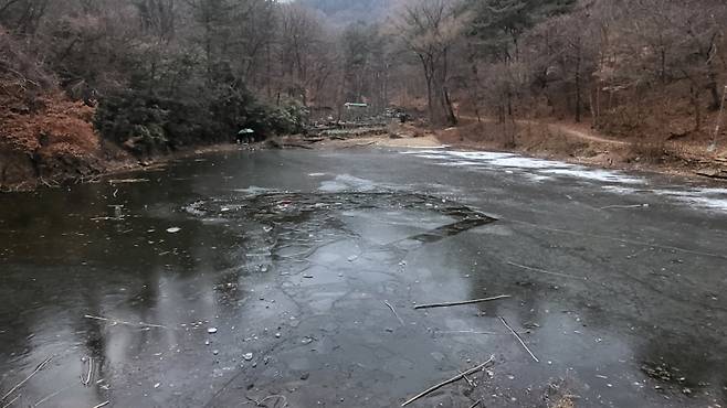 지난 1월 13일 빙판 위에서 놀던 친구들을 구하다 숨진 대구 달성군 박건하 중학생이 의사자로 지정됐다. 사진은 사고 현장인 다사읍 서재리 저수지. 달성군청 제공