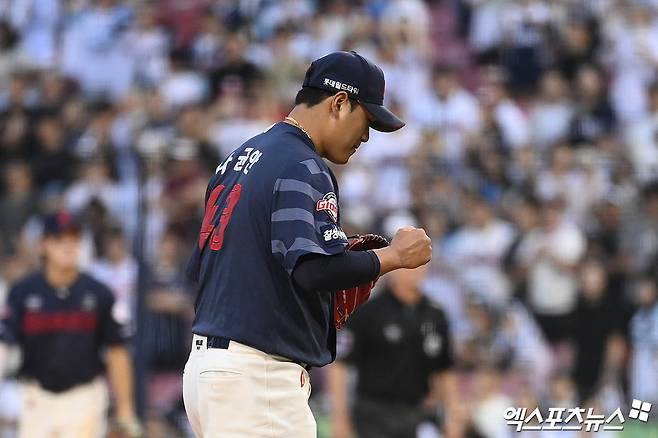 롯데 자이언츠 우완 나균안, 2025 시즌 개막 후 9경기에 선발등판, 44⅔이닝 승리 없이 2패 평균자책점 4.63의 성적을 기록 중이다. 사진 엑스포츠뉴스 DB