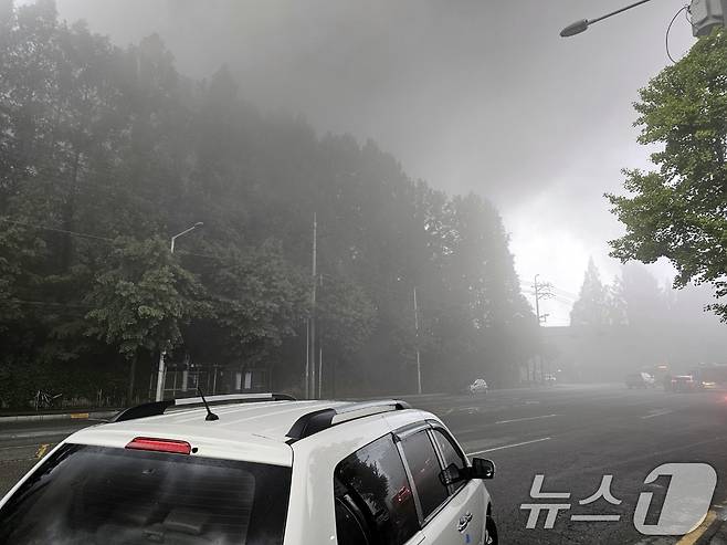 17일 오전 7시 11분쯤 광주 광산구 소촌동 금호타이어 광장공장에서 불이 나일대에 검은 연기가 뒤덮인 모습. ⓒ News1 최성국 기자