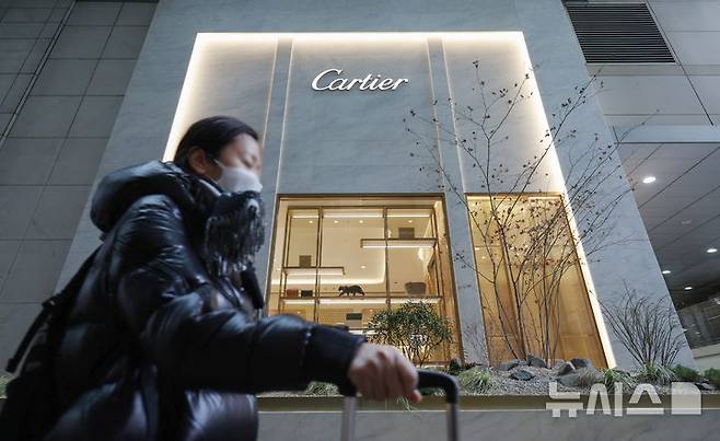 [서울=뉴시스] 김진아 기자 = 서울의 한 백화점 까르띠에 매장 자료사진. 2025.01.16. bluesoda@newsis.com