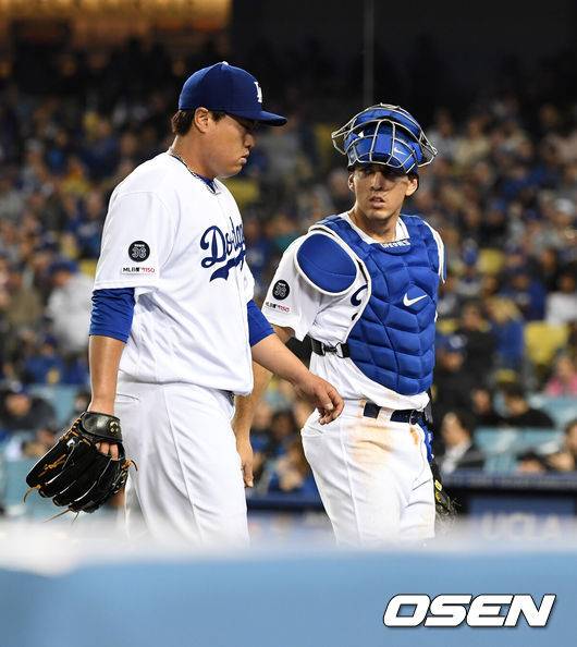 [OSEN=최규한 기자] LA 다저스 시절 류현진과도 호흡을 맞췄던 오스틴 반스(오른쪽). /dreamer@osen.co.kr