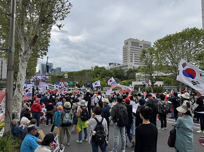 윤 전 대통령 지지 집회 [촬영 장보인]