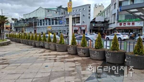 음주 소란행위가 많았던 제주시 산지천 일대 전경.