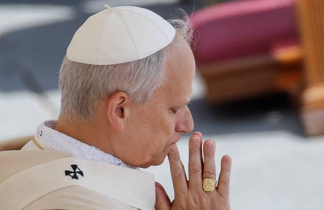 18일(현지시간) 바티칸 성 베드로 광장에서 레오 14세 교황의 즉위 미사가 열렸다.(사진=로이터)