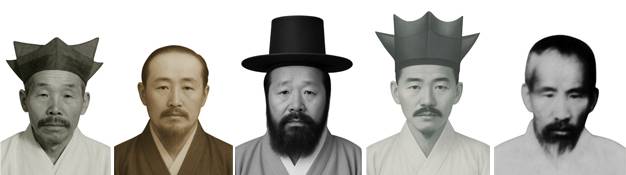 엄정섭(독립유공자)(왼쪽),&nbsp;김재풍(독립유공자),&nbsp;조종철(징역 2년 6월),&nbsp;김상준(징역 4년),&nbsp;정태복(징역 1년)