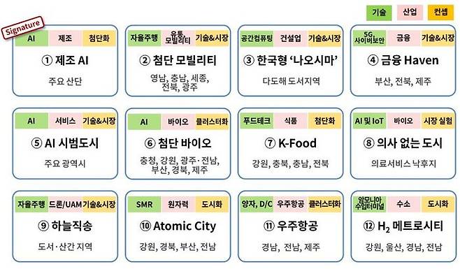 메가 샌드박스 12개 모델 예시. ⓒ대한상공회의소