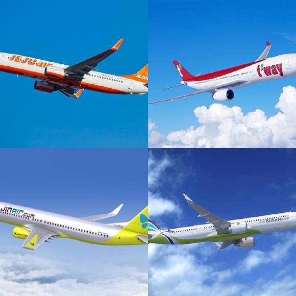 제주항공·티웨이항공·진에어항공·에어부산 비행기 [사진=각 사]