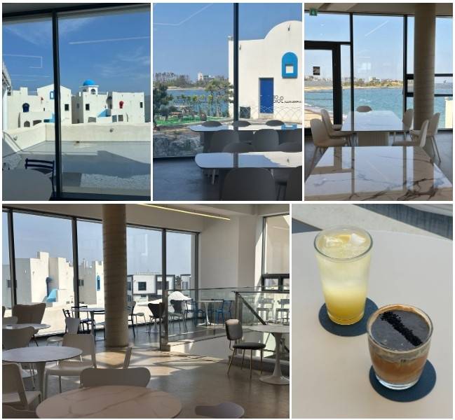 카페 내부와 흑자갈 커피, 레몬에이드 / 사진= 강예신 기자