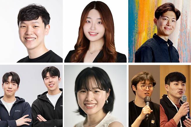 (왼쪽 위부터 시계방향으로)김기정 콕스웨이브 대표, 김하연 나눔비타민 대표, 김용진 링크알파 공동창업자, 와들의 박지혁 대표와 조용원 최고전략책임자(CSO), 최별이 무빈 대표, 달파의 김도균 대표와 유선빈 공동창업자 /사진=포브스