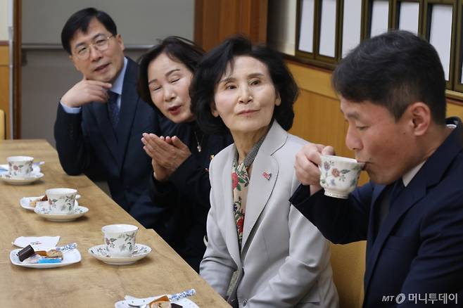 18일 광주양림교회를 찾은 설난영 여사./사진제공=국민의힘