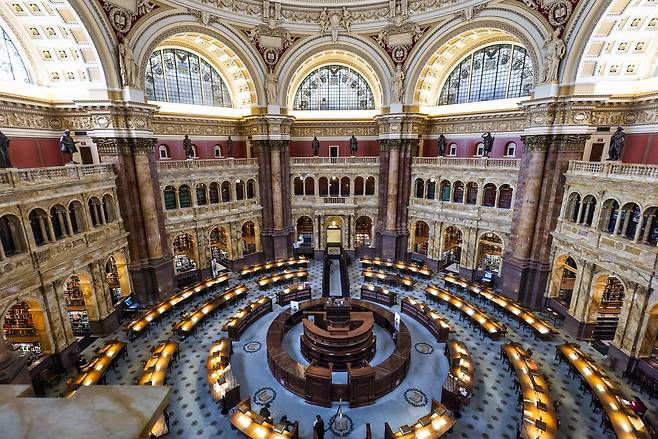 미국 의회도서관 내부 모습 [EPA]