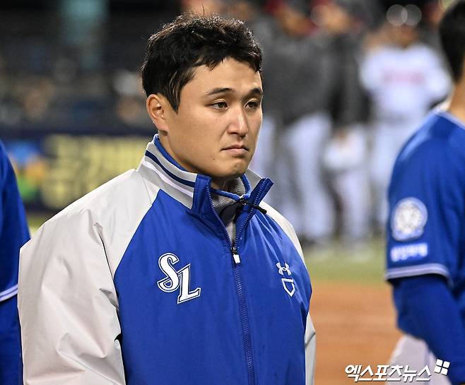 삼성 라이온즈 우완 최원태가 지난 17일 사직 롯데 자이언츠전에서 타구에 맞은 여파로 이튿날 1군 엔트리에서 말소됐다. 사진 엑스포츠뉴스 DB