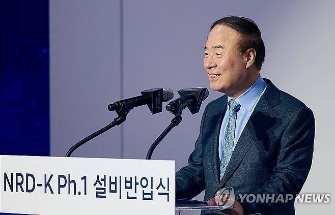 차세대 반도체 R&D단지 NRD-K 설비 반입식에서 기념사 하는 전영현 부회장 [삼성전자 제공. 재판매 및 DB 금지] photo@yna.co.kr