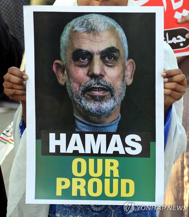 이스라엘에 대한 테러로 가자지구 전쟁을 촉발한 야히야 신와르(사망) 하마스 가자지구 수장 [EPA 연합뉴스 자료사진. 재판매 및 DB 금지]