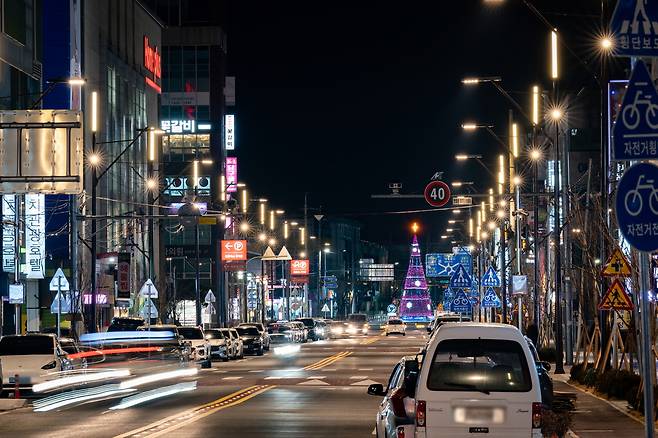 역세권 개발지역 야경. /영주시 제공