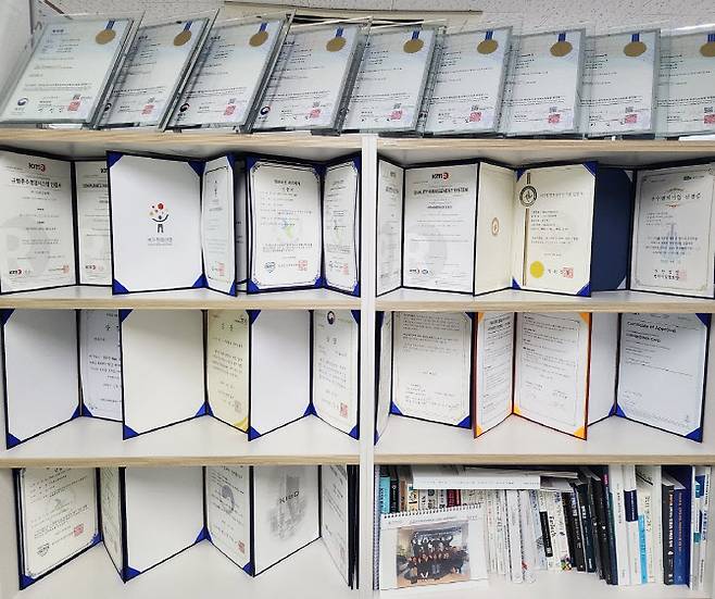 인피닛블록은 기술 개발에도 힘쓰는 기업으로 25건의 특허를 등록했다.(사진=이데일리 강민구 기자)