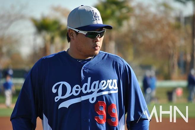 (LA 다저스 시절의 류현진)