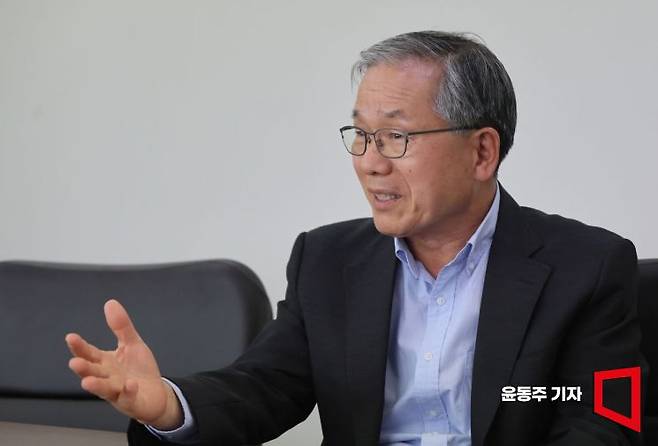 이재훈 에코프로파트너스 대표가 아시아경제와 인터뷰를 하고 있다. 윤동주 기자
