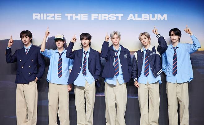 RIIZE attends a press premiere ahead of the release of their first full-length album, ‘ODYSSEY.’ / Courtesy of SM Entertainment