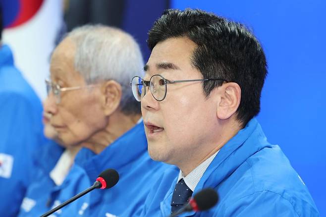 박찬대 더불어민주당 총괄선거대책위원장이 발언하고 있다. 2025.05.09.  서울=뉴시스