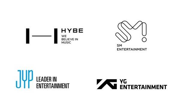[하이브, SM엔터테인먼트, JYP 엔터테인먼트, YG엔터테인먼트]