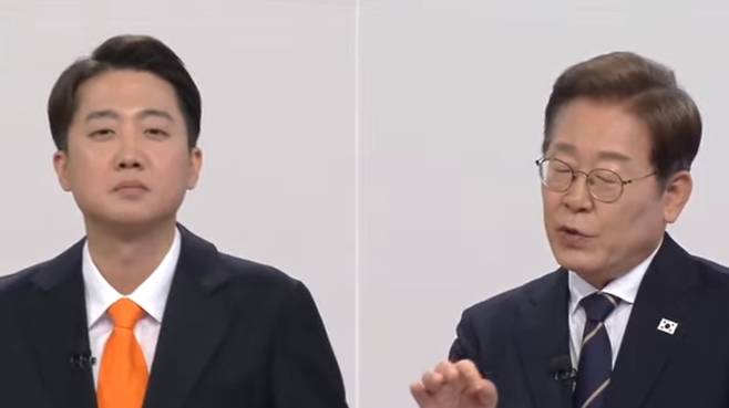 아준석 후보(왼쪽), 이재명 후보.