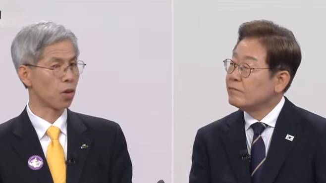 권영국 후보(왼쪽), 이재명 후보.