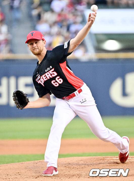 [OSEN=민경훈 기자] KIA 시절 에릭 라우어. 2024.08.17 / rumi@osen.co.kr