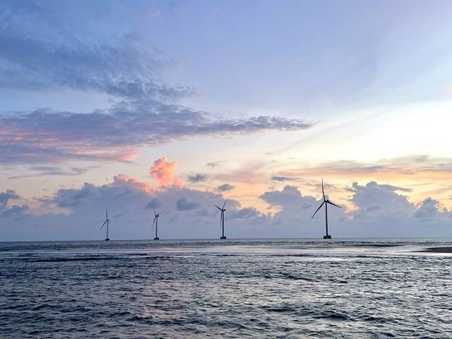 SK이노베이션 E&S가 베트남 띠엔장 인근에서 운영 중인 탄푸동(TPD) 해상풍력 단지 전경. 사진 제공=SK이노베이션 E&S