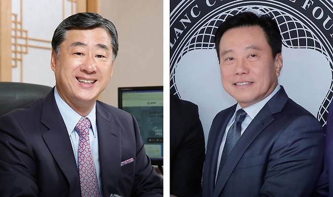 이만득 (주)삼천리 명예회장, 유상덕 ST인터내셔널 회장 ⓒ삼천리 제공·연합뉴스